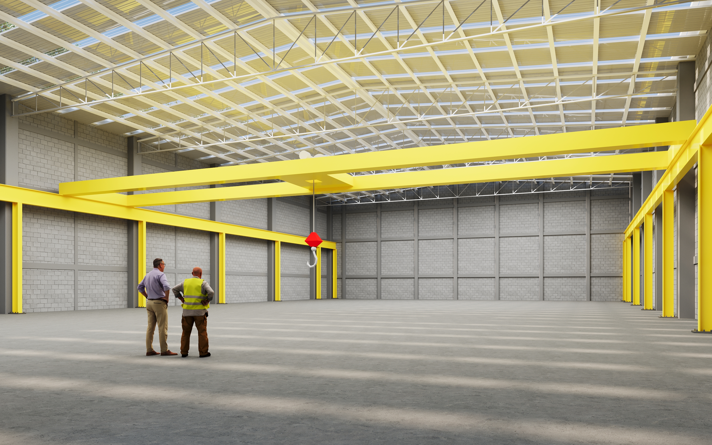 Interior con estructura